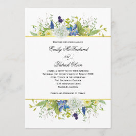 Secret Garden Rustic Wildblomma Bröllop Inbjudningar