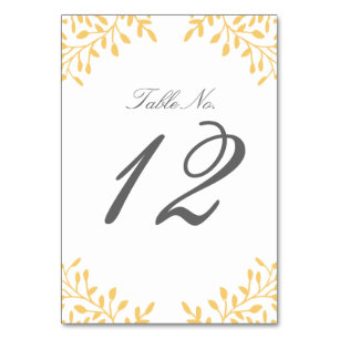 Secret Garden Wedding Bordsnummer - Mustard Yello