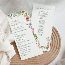 Secret Garden Wedding Ceremony-programmet