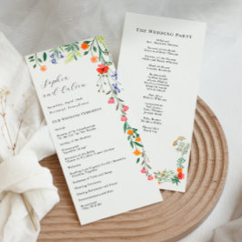 Secret Garden Wedding Ceremony-programmet