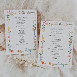 Secret Garden Wedding Ceremony-programmet