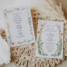 Secret Garden Wedding Ceremony-programmet