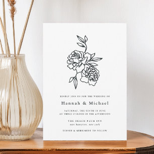 Secret Garden Wedding-inbjudan Bläck Inbjudningar