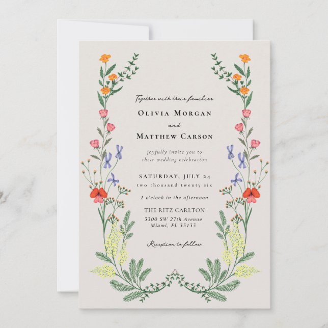 Secret Garden Wedding Inbjudningar (Framsida)