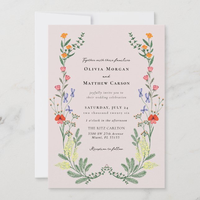 Secret Garden Wedding Inbjudningar (Framsida)