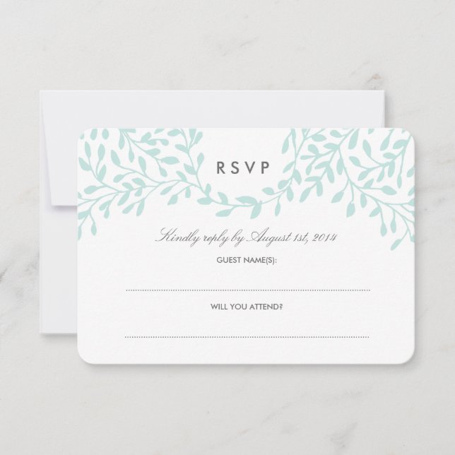 Secret Garden Wedding OSA - Mint Kort (Framsida)
