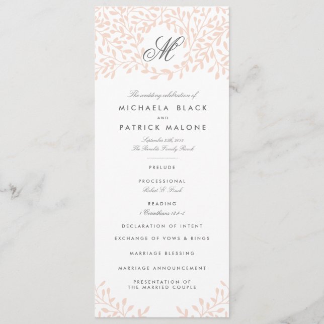 Secret Garden Wedding Program -  (Framsida)