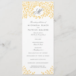 Secret Garden Wedding Programs - Mustard Gult Program