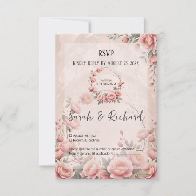 Secret Garden Wedding Romantic Blommigt OSA Kort (Framsida)