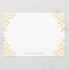 Secret Garden Wedding Stationery - Mustard Gult Anteckningskort