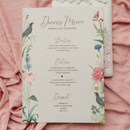 Secret Garden WildFlowers Ram Bröllop Menu Inbjudningar