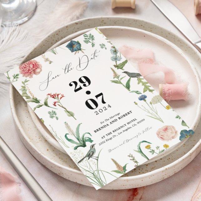 Secret Garden WildFlowers Ram Spara datum Inbjudningar (Skapare uppladdad)