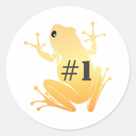 Secret Heart "#1" Gold Flying Frog Classic Runt Klistermärke