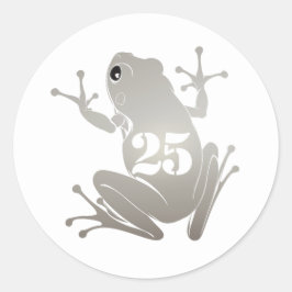 Secret Heart "25" Silver Anniversary Flying Frog Runt Klistermärke
