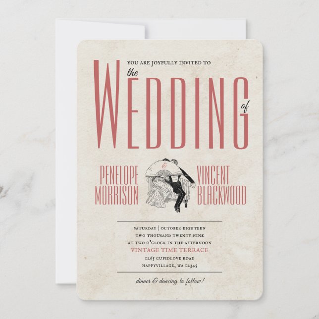 Secret Kiss Wedding Invitation Inbjudningar (Framsida)