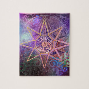 Secret Nebula Star Karta Elegant Mandala i Lila Pussel