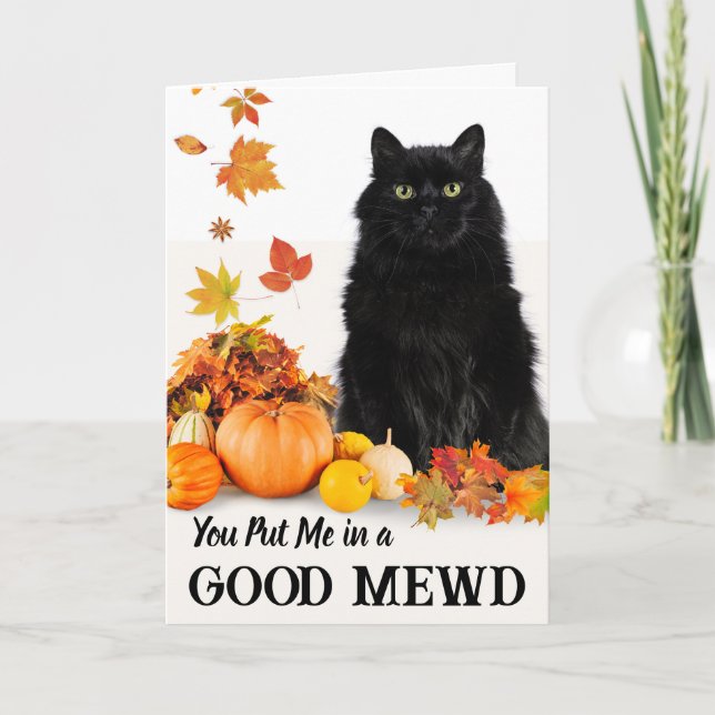 Secret Pal Bra Mewd Halloween Black Cat Kort (Framsida)