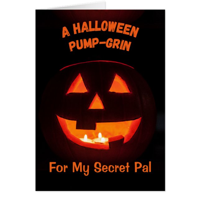 Secret Pal Halloween Cute Jack o'Lantern Hälsningskort (Framsidan)