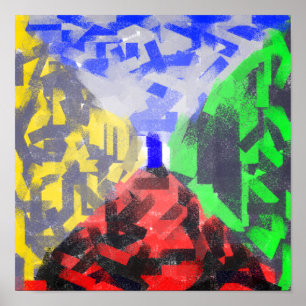 Secret Room Abstrakt original Art av Elizabeth Poster