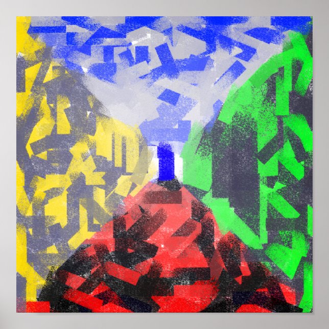 Secret Room Abstrakt original Art av Elizabeth Poster (Framsidan)