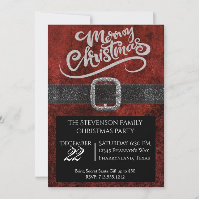 Secret Santa Bälte Gift Exchange jul Party Julkort (Framsida)