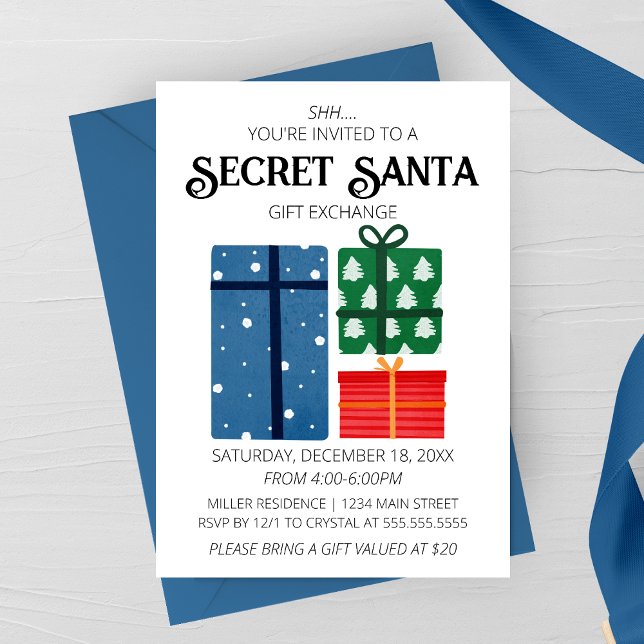 Secret Santa Gift Exchange-inbjudan Inbjudningar (Skapare uppladdad)