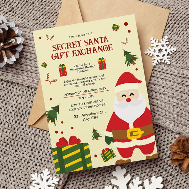 Secret Santa Gift Exchange Inbjudningar (Skapare uppladdad)