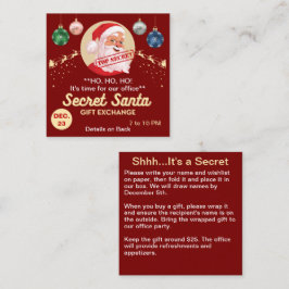 Secret Santa Gift Exchange Red Party Small Inbjuda Anteckningskort