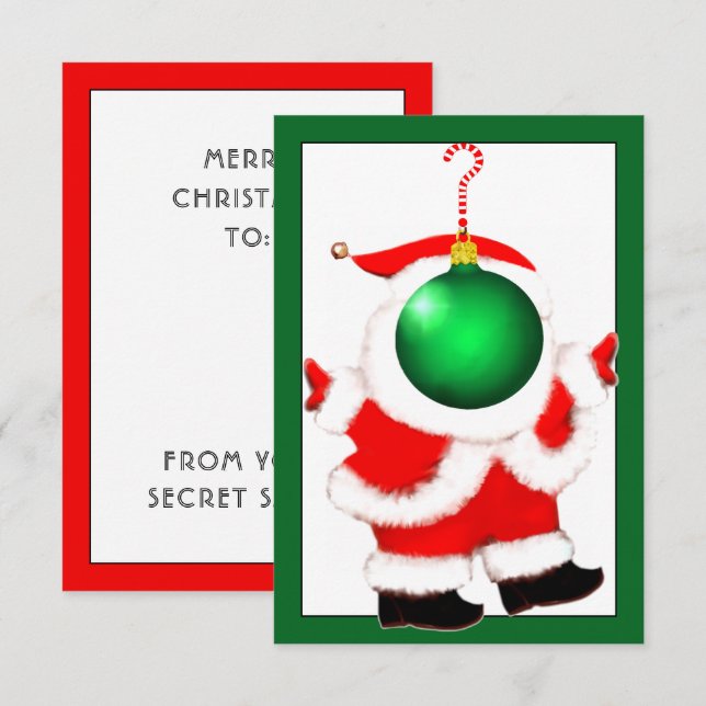 Secret Santa Gift-kort Inbjudningar (Fram/baksida)
