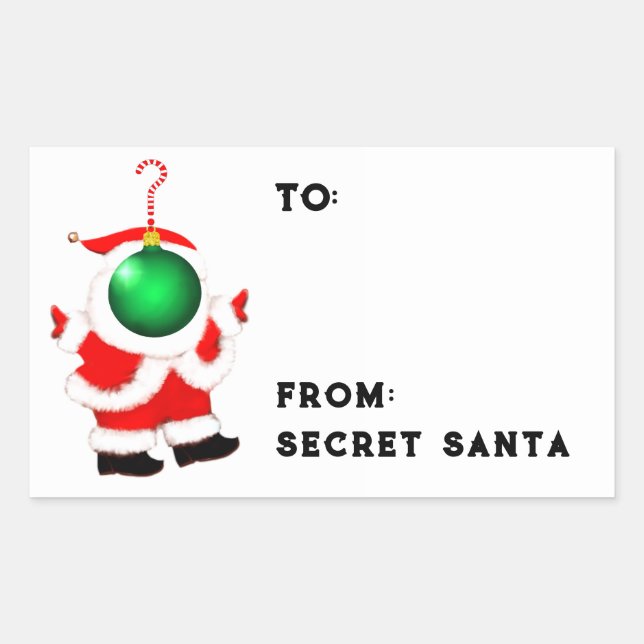 Secret Santa Gift-Märkre Rektangulärt Klistermärke (Framsida)