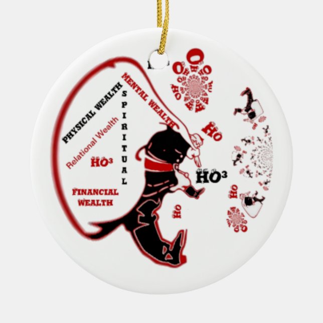 Secret Santa Gift - välstånd och välstånd Julgransprydnad Keramik (Framsidan)