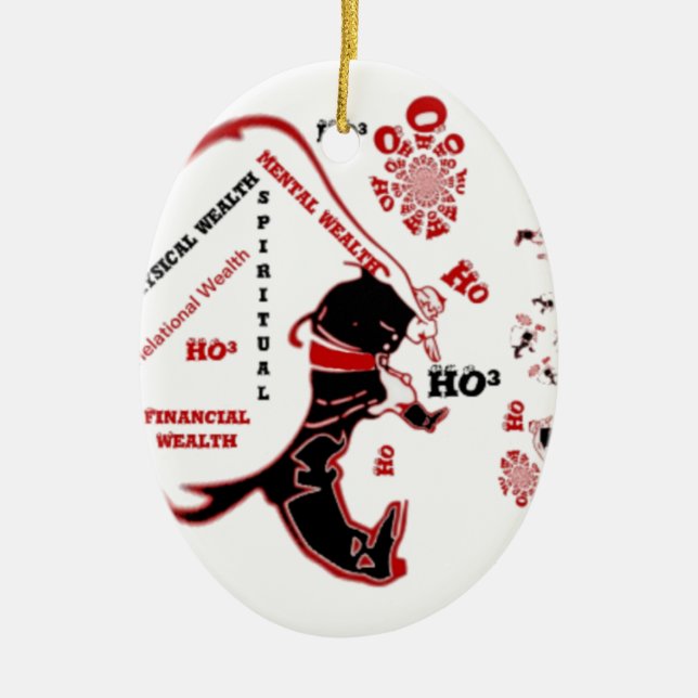 Secret Santa Gift - välstånd och välstånd Julgransprydnad Keramik (Framsidan)