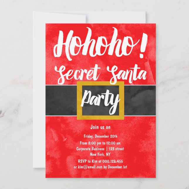 Secret Santa ho ho proffs jul party Inbjudningar (Framsida)