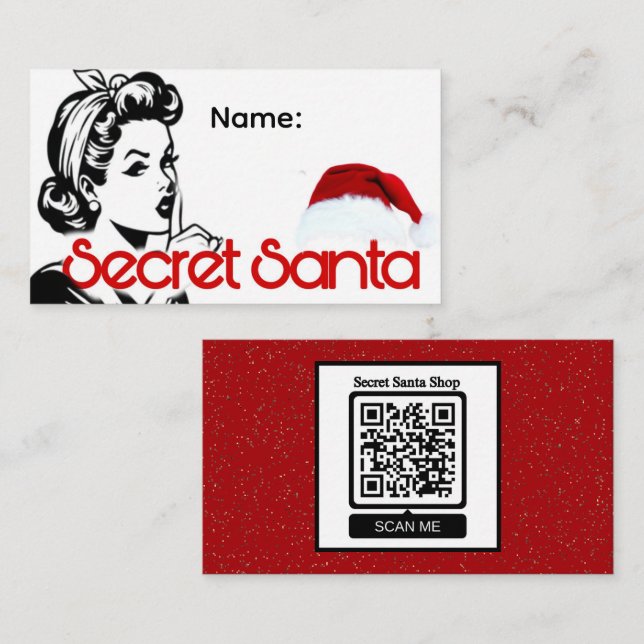 Secret Santa Name Card Visitkort (Fram/baksida)