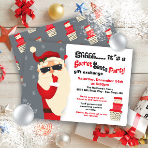Secret Santa Party Gift Exchange Swap Inbjudningar