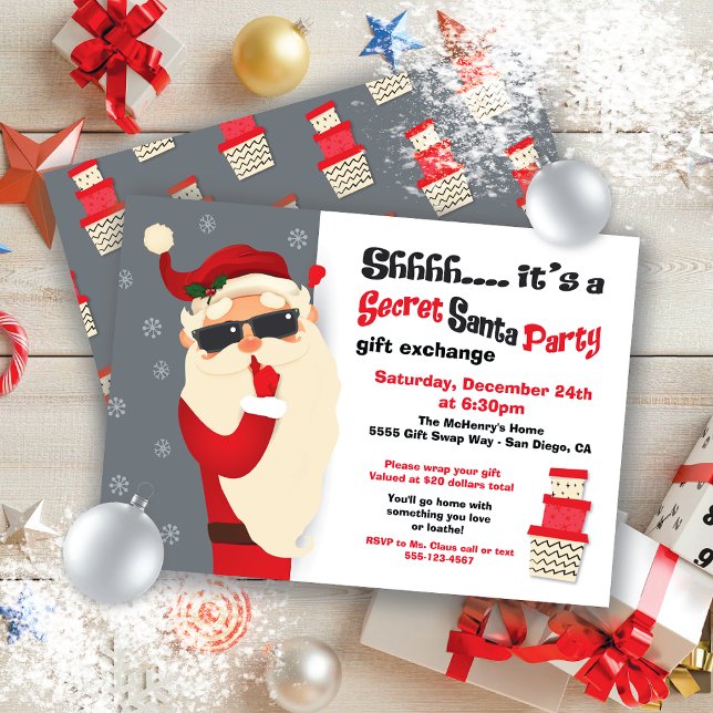 Secret Santa Party Gift Exchange Swap Inbjudningar (Skapare uppladdad)