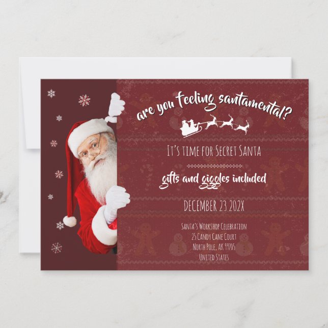 Secret Santa Party – Gifts & Giggles Invite (Framsida)