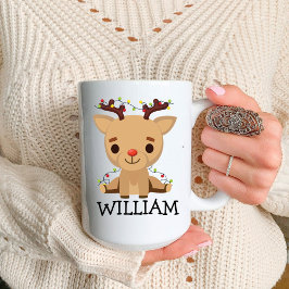 Secret Santa Reindeer Funny julkaffe Mugg