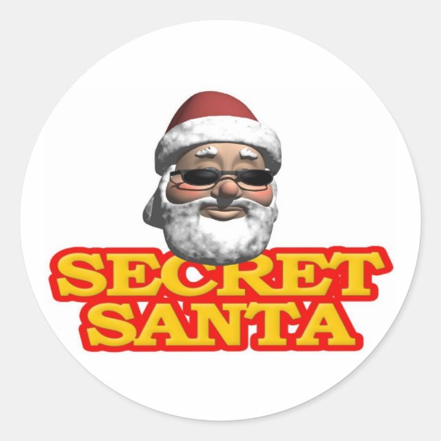 Secret Santa Runt Klistermärke (Framsida)