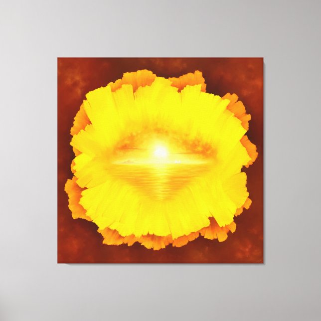 "Secret World" surrealistisk solnedgång ömålning Canvastryck (Framsida)