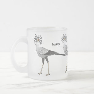 Secretary bird cartoon illustration  frostad glasmugg