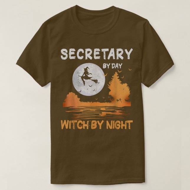 Secretary By Day Witch By Night Women Halloween746 T Shirt (Design framsida)