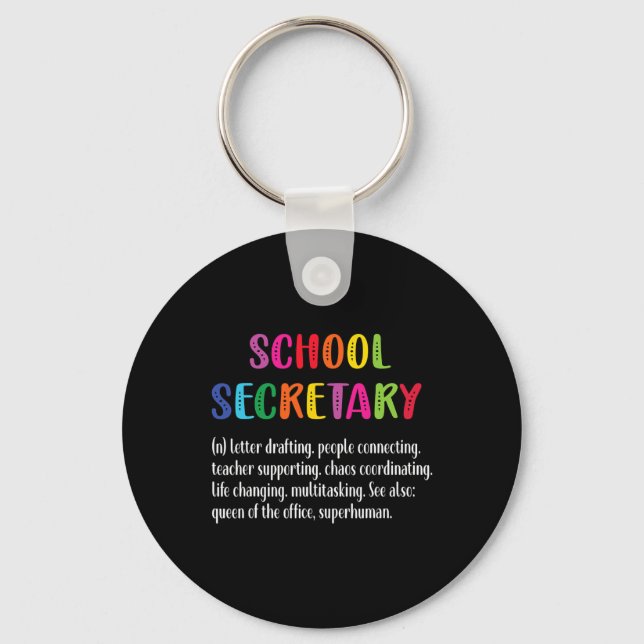 Secretary Definition School Secretary Square Nyckelring (Framsida)