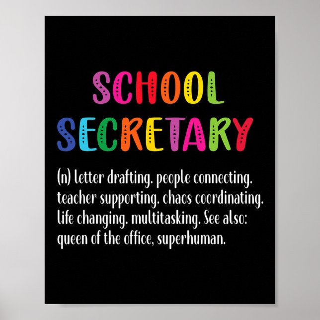 Secretary Definition School Secretary Square Poster (Framsidan)
