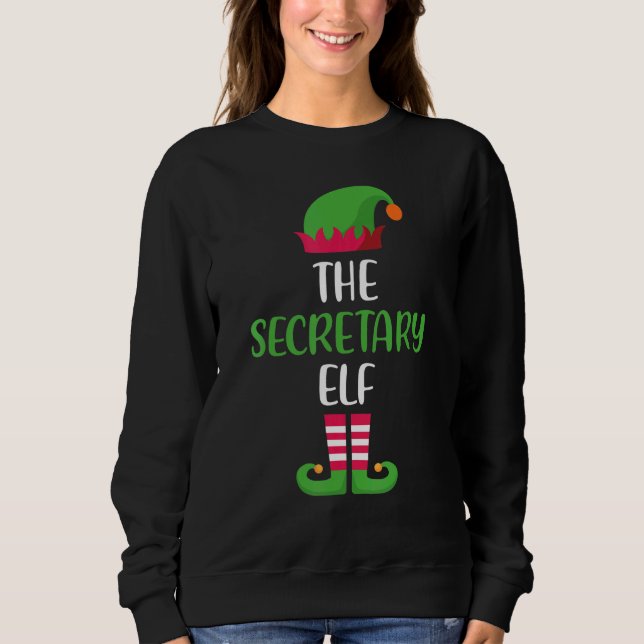 Secretary Elf Family Matching Group Christmas Paja T Shirt (Framsida)
