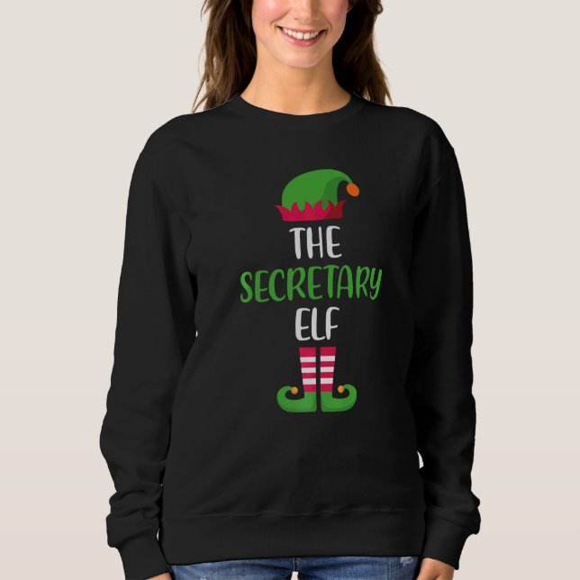Secretary Elf Family Matching Group Christmas Paja T Shirt (Framsida)