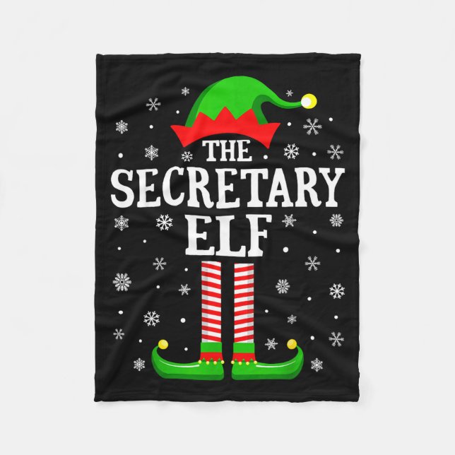 Secretary Elf Funny Christmas Family Matching  Fleecefilt (Framsidan)