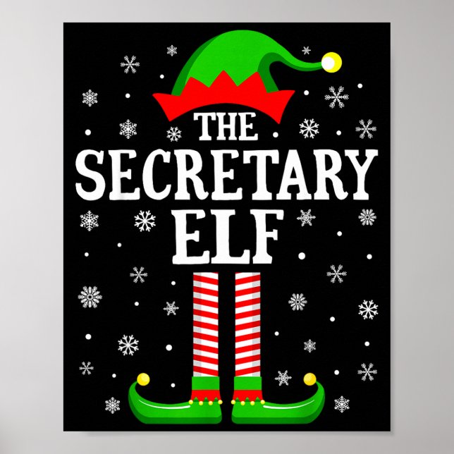 Secretary Elf Funny Christmas Family Matching  Poster (Framsidan)