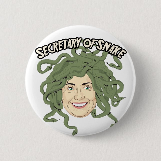 Secretary of State or Snake Hillary Clinton Button Knapp (Framsida)