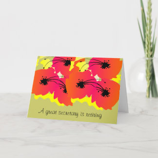 Secretary Pension Card Bright Flowers Design Kort